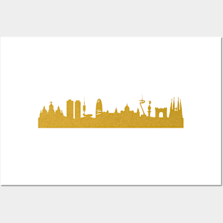 Golden Barcelona Posters and Art